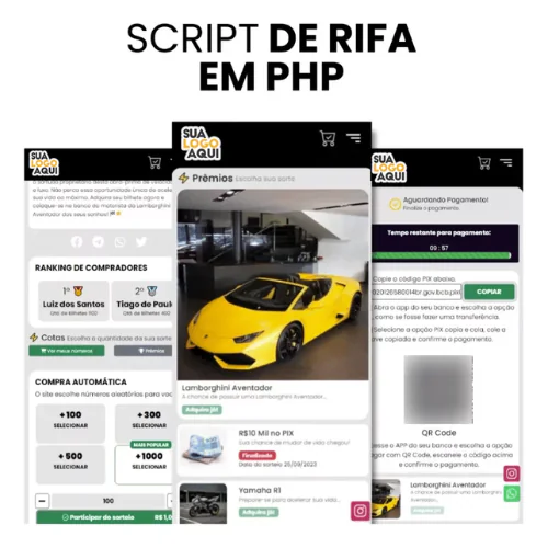 sCRIPT Sistema de Rifas Online em PHP Laravel: Modelo Completo e Poderoso com tutorial de instalação