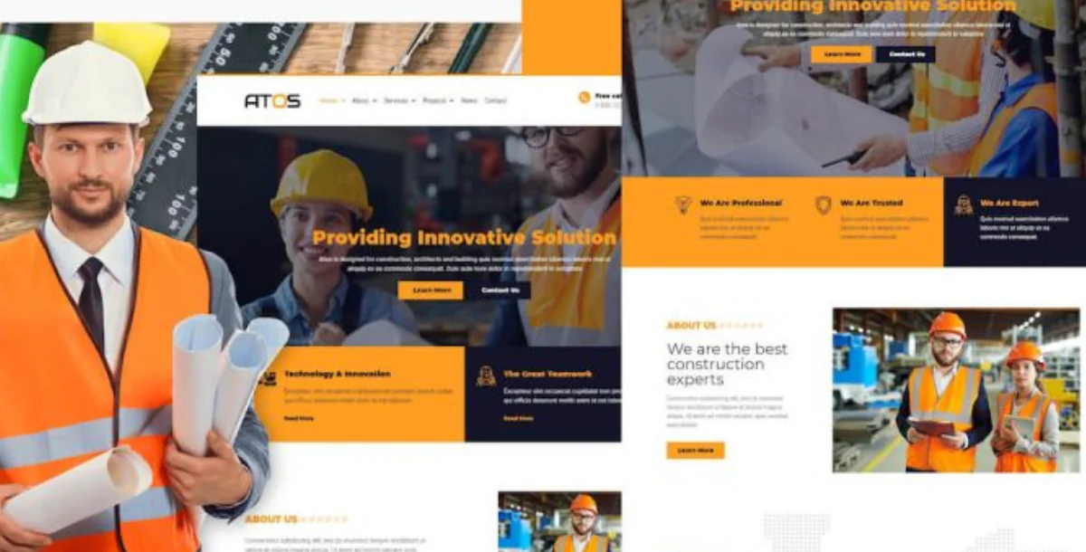 Atos - Template Kit Elementor para Empresas de Construção e Engenharia