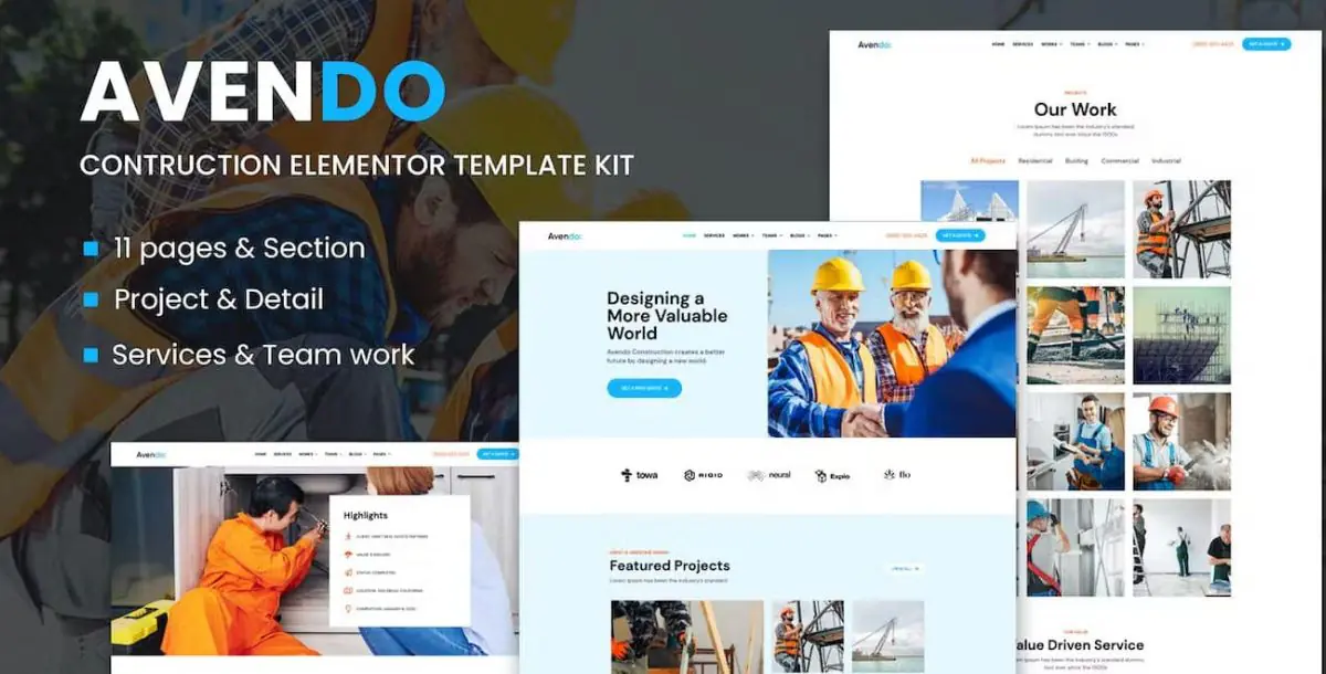 Avendo - Template Kit Elementor para Empresas de Logística e Transporte